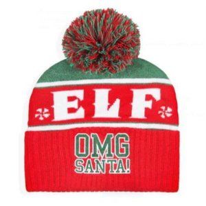 Elf The Movie Unisex Red Green OMG Santa! Cuff Christmas Pom Cap One size NEW